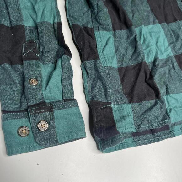 Carhartt Women’s Rugged Flex Flannel Shirt Plaid Green Black Loose Fit Size M - Picture 5 of 5